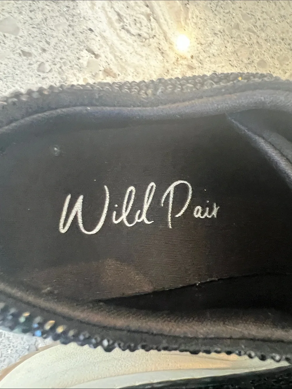 Wild Pair Highfive Bling Platform Sneakers Black Size 9 EUC